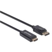 Cable Manhattan Displayport-M a HDMI-M 4K 1.8m Color Negro [ 153201 ]