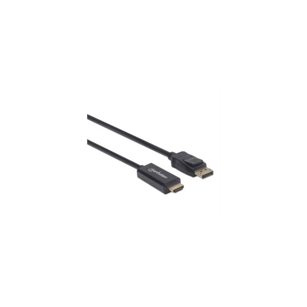 Cable Manhattan Displayport-M a HDMI-M 4K 1.8m Color Negro [ 153201 ]