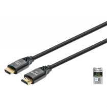 Cable Manhattan HDMI Certificado Ultra Alta Velocidad 8K a 60Hz/4K a 120Hz C/Ethernet 1m Color Negro [ 355933 ]