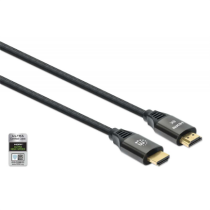 Cable Manhattan HDMI Certificado Ultra Alta Velocidad 8K a 60Hz/4K a 120Hz C/Ethernet 2m Color Negro [ 355940 ]