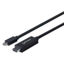 Cable Manhattan Mini DisplayPort M-M 4K a 60Hz 1.8m Color Negro [ 153287 ]