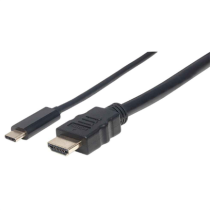 Cable Manhattan Adaptador USB-C a HDMI 4K Salida 2m Color Negro [ 151764 ]