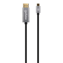 Cable Manhattan Adaptador USB-C a DisplayPort-M 8K a 60Hz 2m Color Negro [ 354844 ]