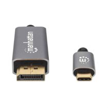 Cable Manhattan Adaptador USB-C a DisplayPort-M 8K a 60Hz 2m Color Negro [ 354844 ]