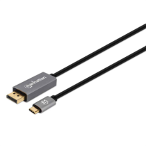 Cable Manhattan Adaptador USB-C a DisplayPort-M 8K a 60Hz 2m Color Negro [ 354844 ]