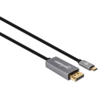 Cable Manhattan Adaptador USB-C a DisplayPort-M 8K a 60Hz 2m Color Negro [ 354844 ]