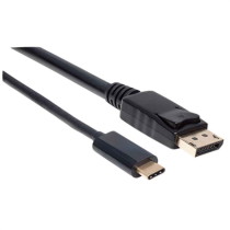 Cable Manhattan Adaptador USB-C a DisplayPort 4K a 60Hz 2m Color Negro [ 152464 ]