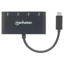 Hub Manhattan USB-C 3.2 Gen1 4 Puertos USB-A Color Negro [ 162746 ]
