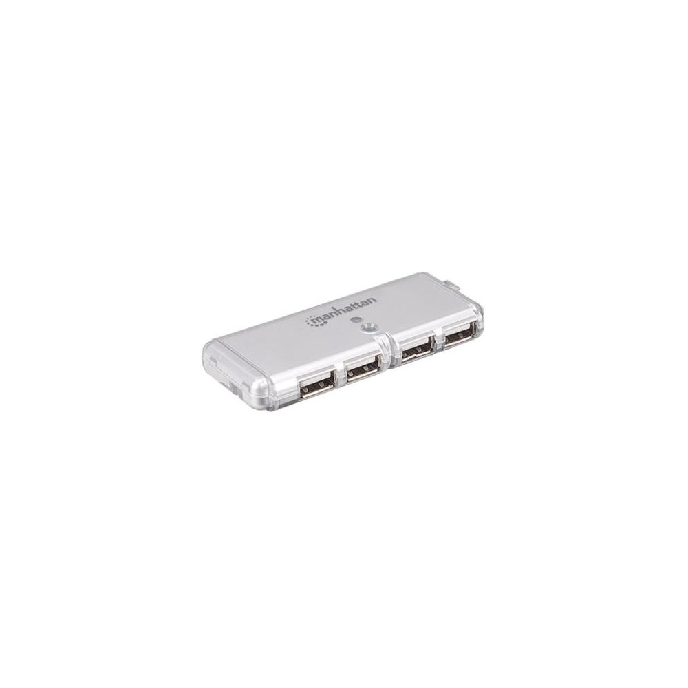 Mini Hub Manhattan USB 2.0 Sin Fuente 4 Puertos [ 160599 ]