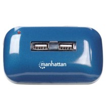 Hub Manhattan USB Alta Velocidad 2.0 Alimentación Dual 7 Puertos Color Azul [ 161039 ]