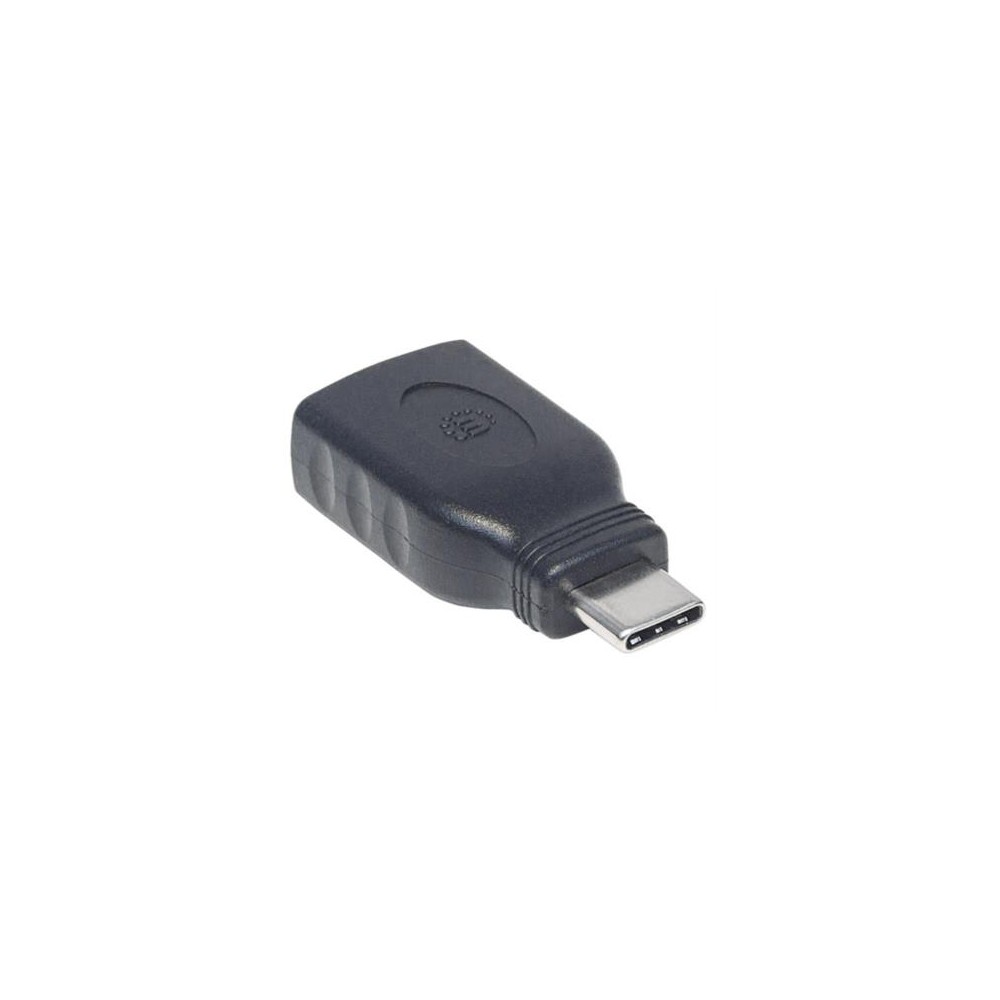 Adaptador Manhattan USB-C 3.1 Gen 1 Super Velocidad CM/AH 5 Gbps Color Negro [ 354646 ]