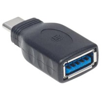 Adaptador Manhattan USB-C 3.1 Gen 1 Super Velocidad CM/AH 5 Gbps Color Negro [ 354646 ]