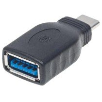 Adaptador Manhattan USB-C 3.1 Gen 1 Super Velocidad CM/AH 5 Gbps Color Negro [ 354646 ]