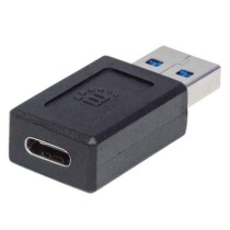 Adaptador Manhattan USB-A a USB-C Súper Velocidad Color Negro [ 354714 ]