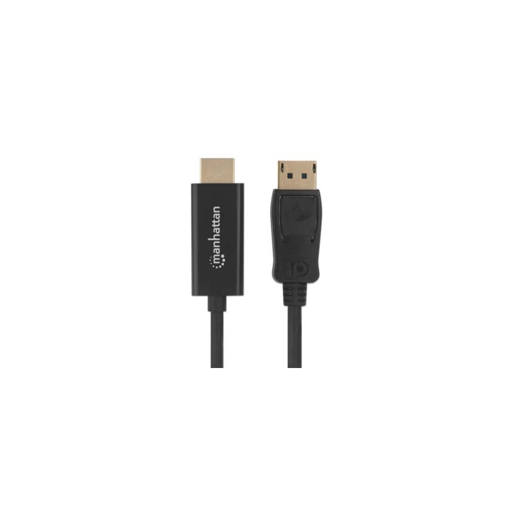 Cable Manhattan DisplayPort/HDMI M-M 1080p3m Color Negro [ 153188 ]