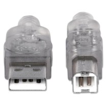 Cable Manhattan USB B Alta Velocidad 2.0 A-B1.8m Color Plata [ 333405 ]