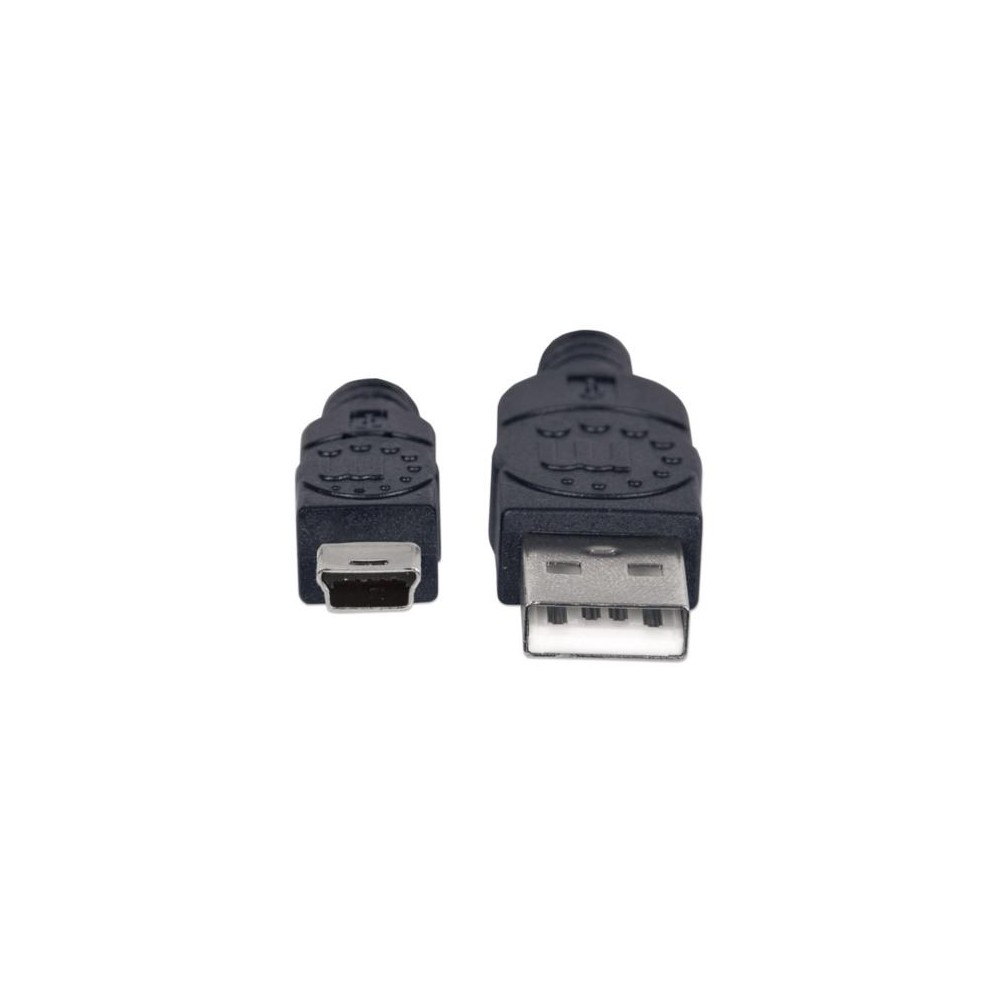 Cable Manhattan USB Mini B Alta Velocidad 2.0 A 1.8m Color Negro [ 333375 ]