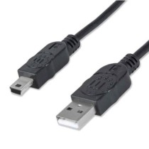 Cable Manhattan USB Mini B Alta Velocidad 2.0 A 1.8m Color Negro [ 333375 ]