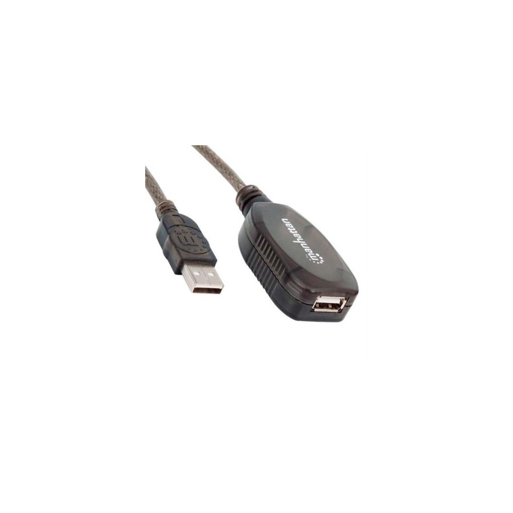 Cable Manhattan USB 2.0 Alta Velocidad Extensión Activa 10m Color Negro [ 151573 ]