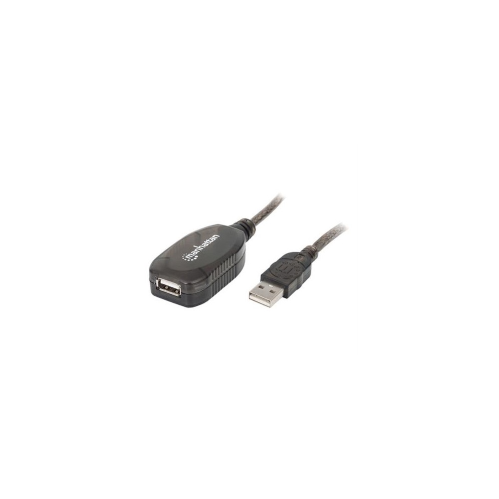 Cable Manhattan USB 2.0 Alta Velocidad Extensión Activa 20m Color Negro [ 150958 ]