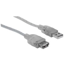 Cable Manhattan Extensión USB A-B 2.0 Alta Velocidad 4.5m Color Plata [ 340502 ]