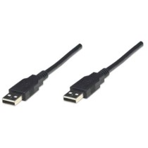 Cable Manhattan USB-A 2.0 Alta Velocidad 1.8m Color Negro [ 306089 ]