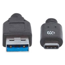 Cable Manhattan USB A-C 3.2 Súper Velocidad 50cm Color Negro [ 354639 ]