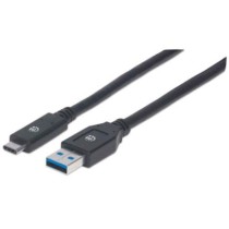 Cable Manhattan USB A-C 3.1 Súper Velocidad 3m Color Negro [ 354981 ]