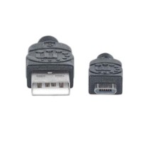 Cable Manhattan USB-A Micro USB-B 2.0 Alta Velocidad 0.5m Color Negro [ 325677 ]