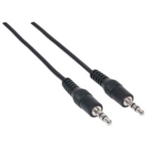 Cable Manhattan Audio Estéreo 3.5mm M-M 1.8m Color Negro [ 334594 ]