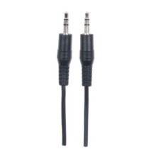 Cable Manhattan Audio Estéreo 3.5mm M-M 1.8m Color Negro [ 334594 ]