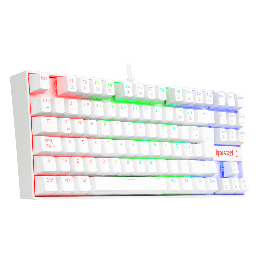 Teclado Mecánico Gamer Redragon Kumara White K552W-RGB Red Switch [ 8800-0083 ]