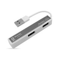 HUB BROBOTIX USB-A V2.0 DE 4 PUERTOS, SMALL, COLOR PLATA [ 180727-5 ][ AC-10464 ]