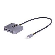 ADAPTADOR DE VIDEO USB C, ADAPTADOR MULTIPUERTOS USB C A HDMI VGA CON SALIDA DE AUDIO DE 3.5MM, HDR  [ 122-USBC-HDMI-4K-VGA ][ AC-11038 ]