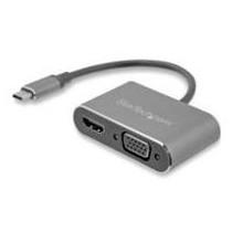 ADAPTADOR USB-C A VGA Y HDMI - 2EN1 - 4K 30HZ - GRIS ESPACIAL - ADAPTADOR DE VIDEO EXTERNO USB TIPO  [ CDP2HDVGA ][ AC-8557 ]