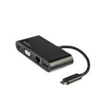 DOCKING STATION USB-C PARA PORTATILES - DOCK MINI USB TIPO C A VGA GBE CON PUERTO USB 3.0 - PD DE 60 [ DKT30CVAGPD ][ AC-8811 ]