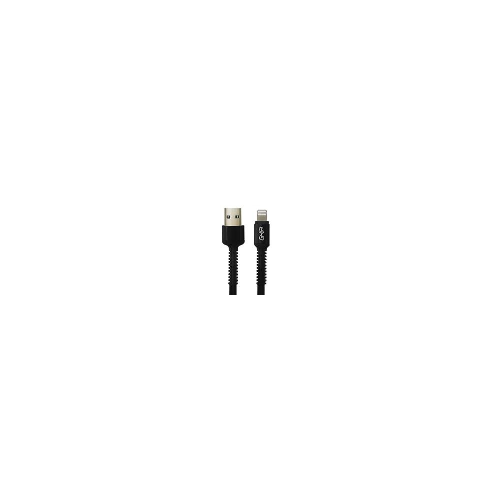 CABLE USB TIPO LIGHTNING GHIA NYLON COLOR NEGRO 1M [ GAC-199N ][ CB-2074 ]
