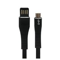 CABLE MICRO USB GHIA PLANO REVERSIBLE/BILATERAL COLOR NEGRO DE 1M [ GAC-200N ][ CB-2076 ]