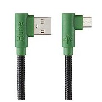 CABLE MICRO USB HUNE HIEDRA SUSTENTABLE TRENZADO CARGA RAPIDA Y DATOS 90ª  1.2M (BOSQUE) [ AT-ACC-CA-316BOS ][ CB-2589 ]