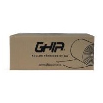 CAJA ROLLO PAPEL TERMICO GHIA 57X40 MM /50 PIEZAS /PARA IMPRESORAS DE 58MM // REACCION NEGRO [ CTG574N ][ CN-4211 ]