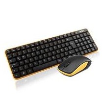 TECLADO/MOUSE COMBO INALAMBRICO COMPACTO GT4000NA GHIA / COLOR NEGRO/AMARILLO [ GT4000NA ][ KB-688 ]