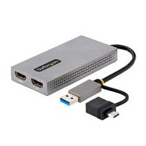 ADAPTADOR DE USB 3.0 A HDMI DOBLE, USB A/C A 2 PANTALLAS HDMI , DONGLE USB-A A C, CABLE DE 11CM, WIN [ 107B-USB-HDMI ][ AC-11039 ]