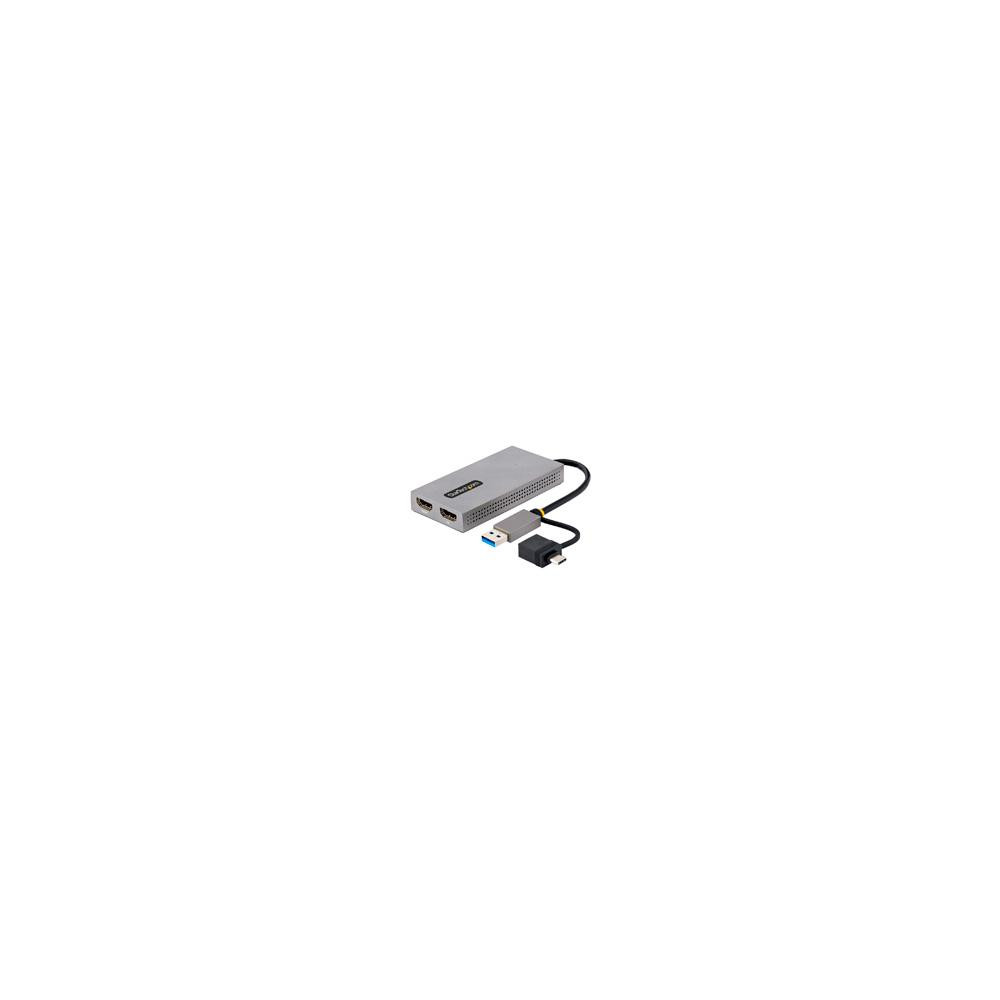 ADAPTADOR DE USB 3.0 A HDMI DOBLE, USB A/C A 2 PANTALLAS HDMI , DONGLE USB-A A C, CABLE DE 11CM, WIN [ 107B-USB-HDMI ][ AC-11039 ]