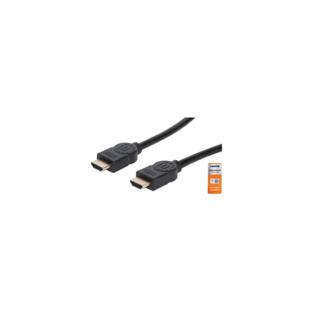 Cable Manhattan HDMI Alta Velocidad con Canal Ethernet Premium 1.8m Color Negro [ 355346 ]