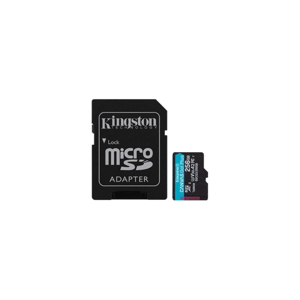 Memoria Kingston Micro SDXC Canvas Go Plus 256GB UHS-I U3 V30 A2 Clase 10 C/Adaptador [ SDCG3256GB ]