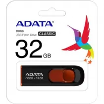 Memoria USB Adata C008 32 GB Color Negro-Rojo [ AC008-32G-RKD ]