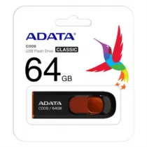 Memoria USB Adata C008 64 GB Color Negro-Rojo [ AC008-64G-RKD ]