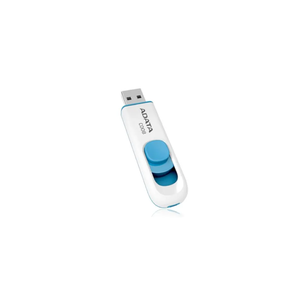 Memoria USB Adata C008 16 GB Color Blanco-Azul [ AC008-16G-RWE ]