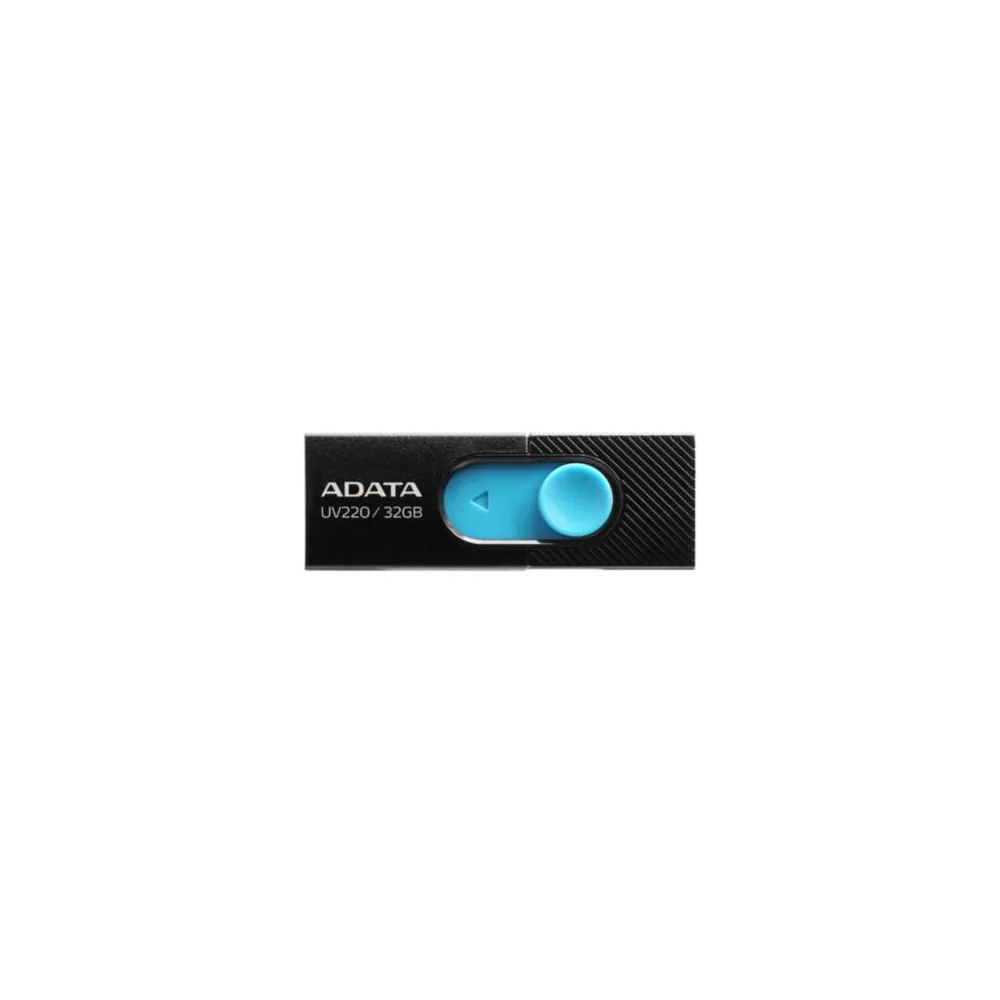 Memoria USB Adata UV220 32 GB 2.0 Color Negro-Azul [ AUV220-32G-RBKBL ]