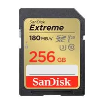 MEMORIA SANDISK SDXC 256GB EXTREME 180MB/S 4K CLASE 10 U3 V30 (SDSDXVV-256G-GNCIN) [ SDSDXVV-256G-GNCIN ][ RAM-4086 ]